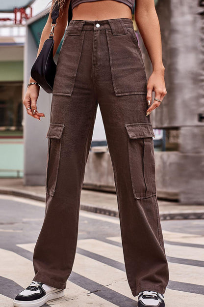 Buttoned High Waist Loose Fit Jeans Carauana Store