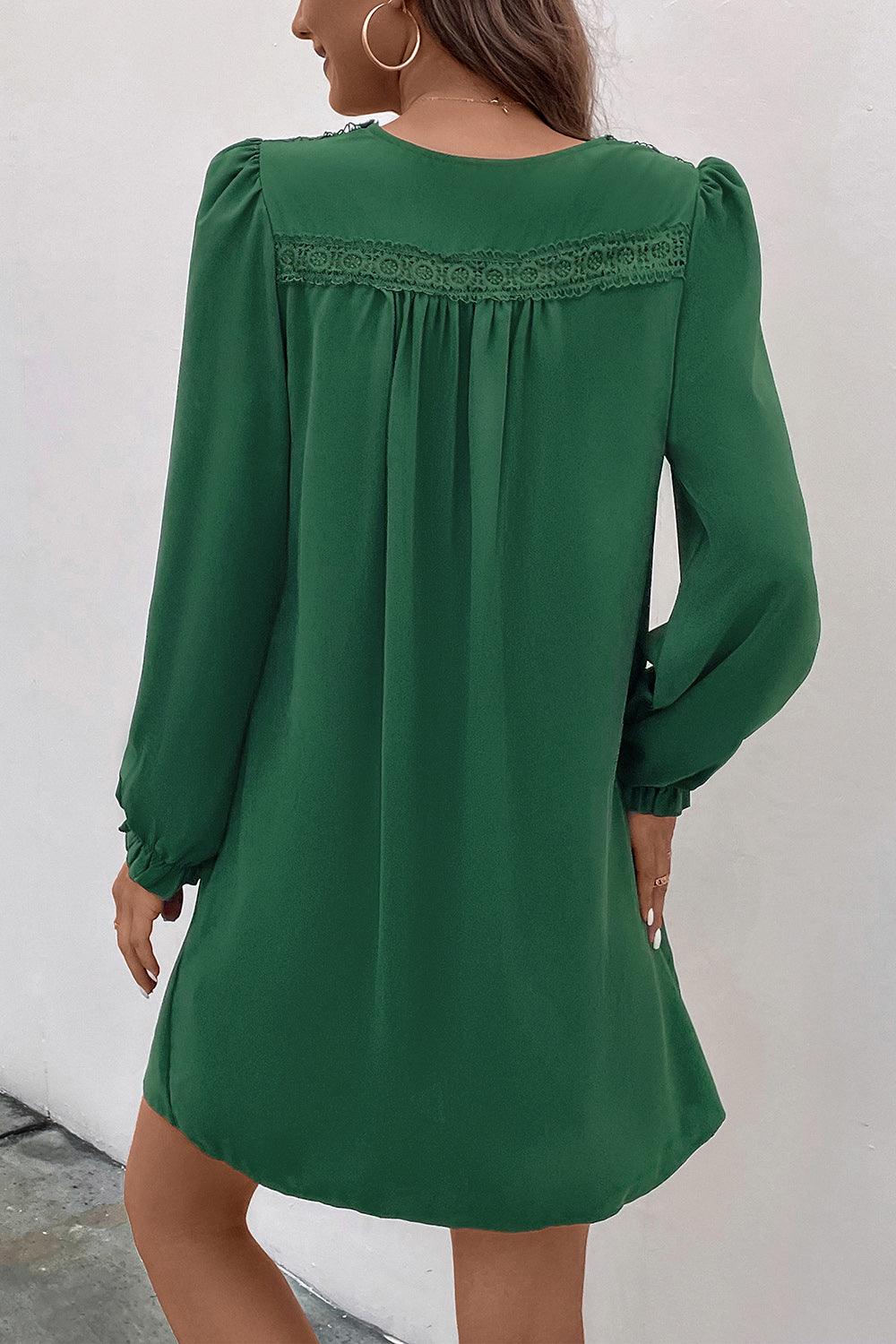 Ruched V-Neck Flounce Sleeve Dress Carauana Store