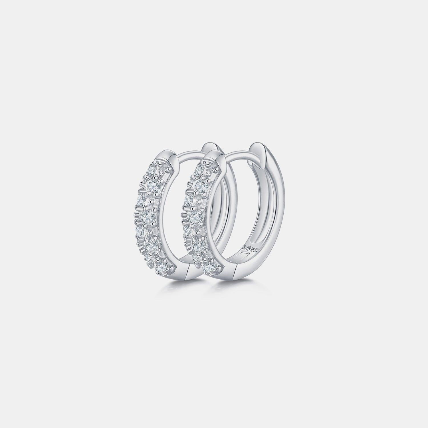 Moissanite 925 Sterling Silver Huggie Earrings Carauana Store