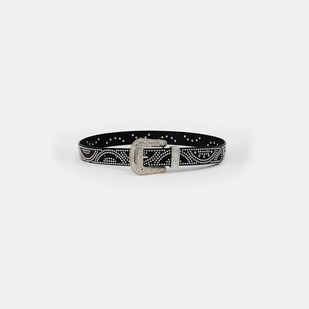 Studded Rhinestone PU Leather Belt Carauana Store