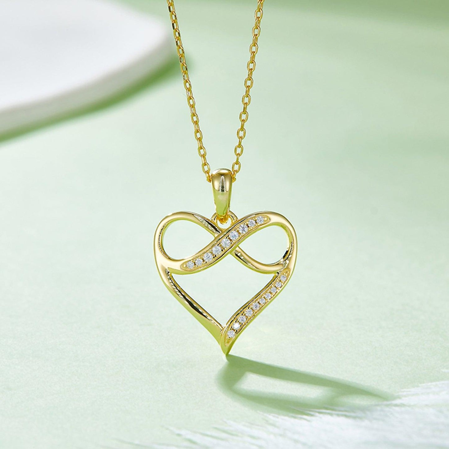 Moissanite 925 Sterling Silver Heart Necklace Carauana Store