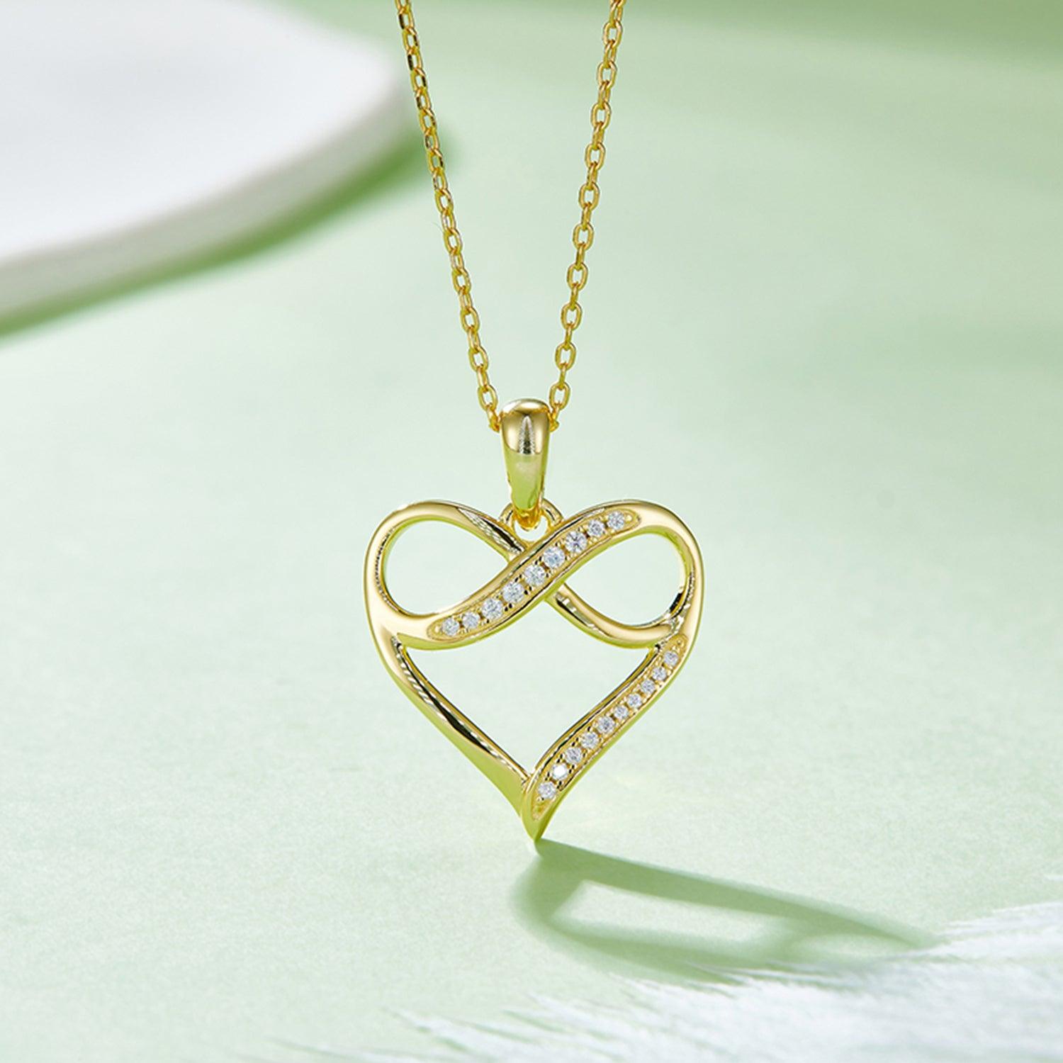 Moissanite 925 Sterling Silver Heart Necklace Carauana Store