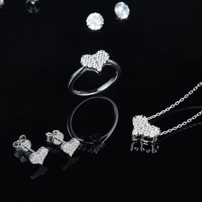 Moissanite 925 Sterling Silver Heart Necklace Carauana Store