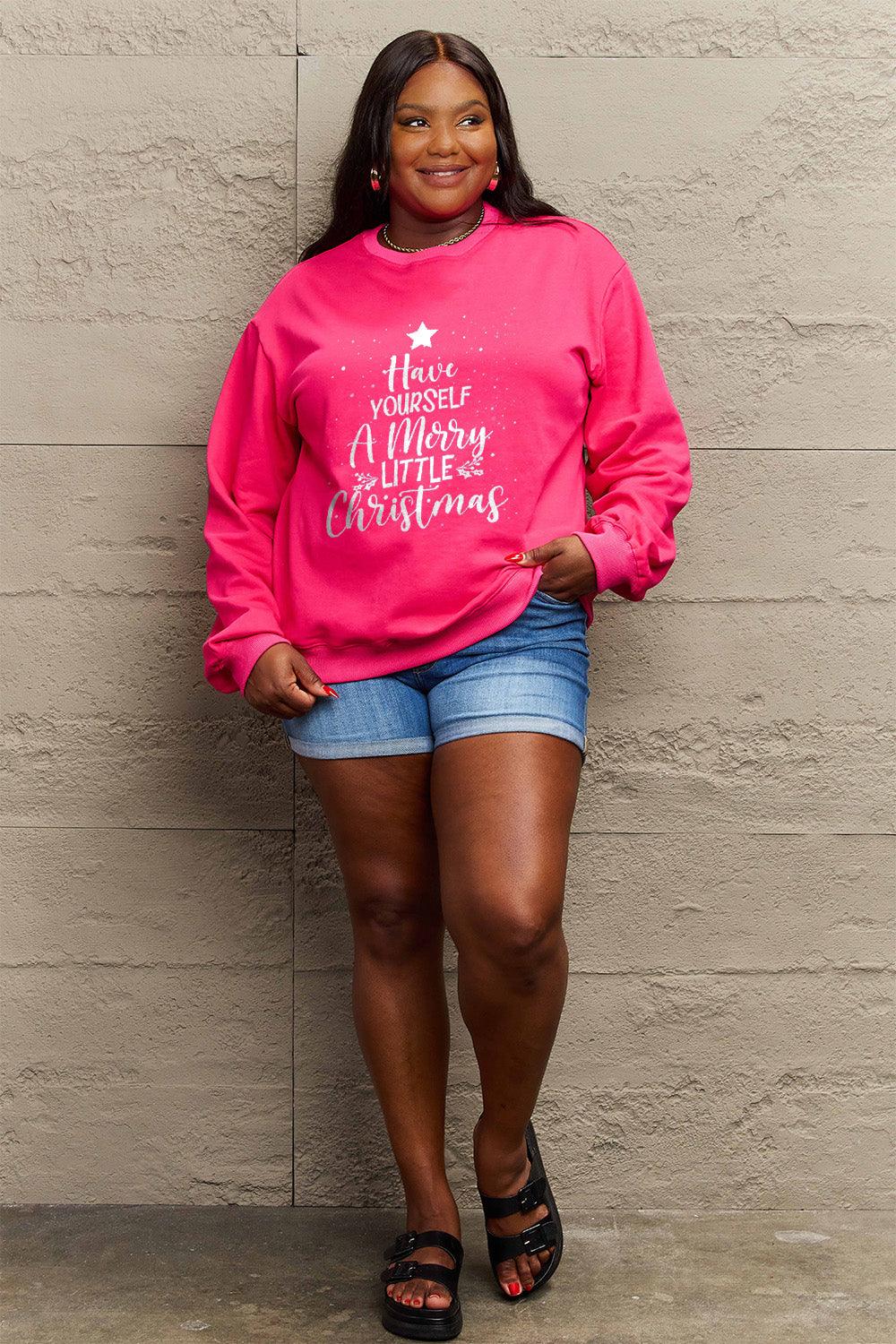 Simply Love Full Size HAVE YOURSELF A MERRY LITTLE CHRISTMAS Round Neck Sweatshirt Carauana Store