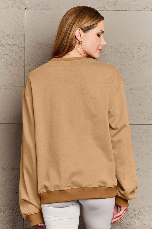 Simply Love Full Size KINDA LAZY Round Neck Sweatshirt Carauana Store