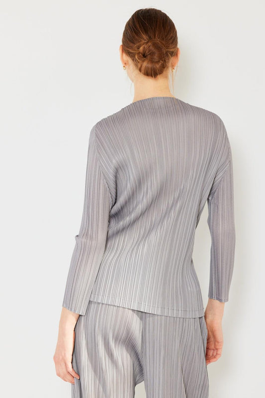 Marina West Swim Pleated Long Sleeve Boatneck Top Carauana Store