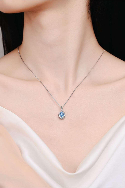 1 Carat Moissanite 925 Sterling Silver Necklace Carauana Store
