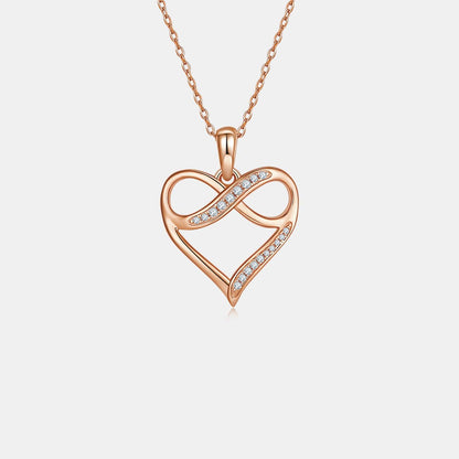 Moissanite 925 Sterling Silver Heart Necklace Carauana Store