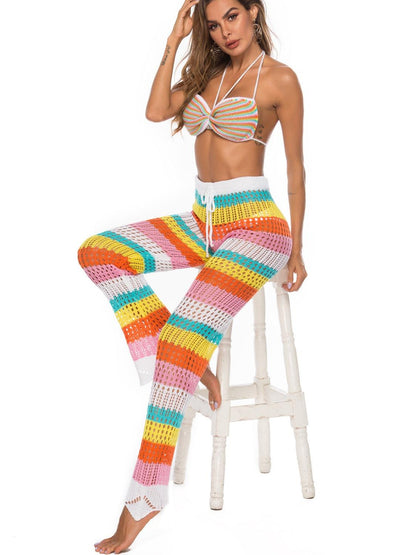Cutout Contrast High Waist Swim Pants Carauana Store