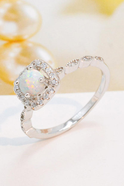925 Sterling Silver Inlaid Opal Ring Carauana Store