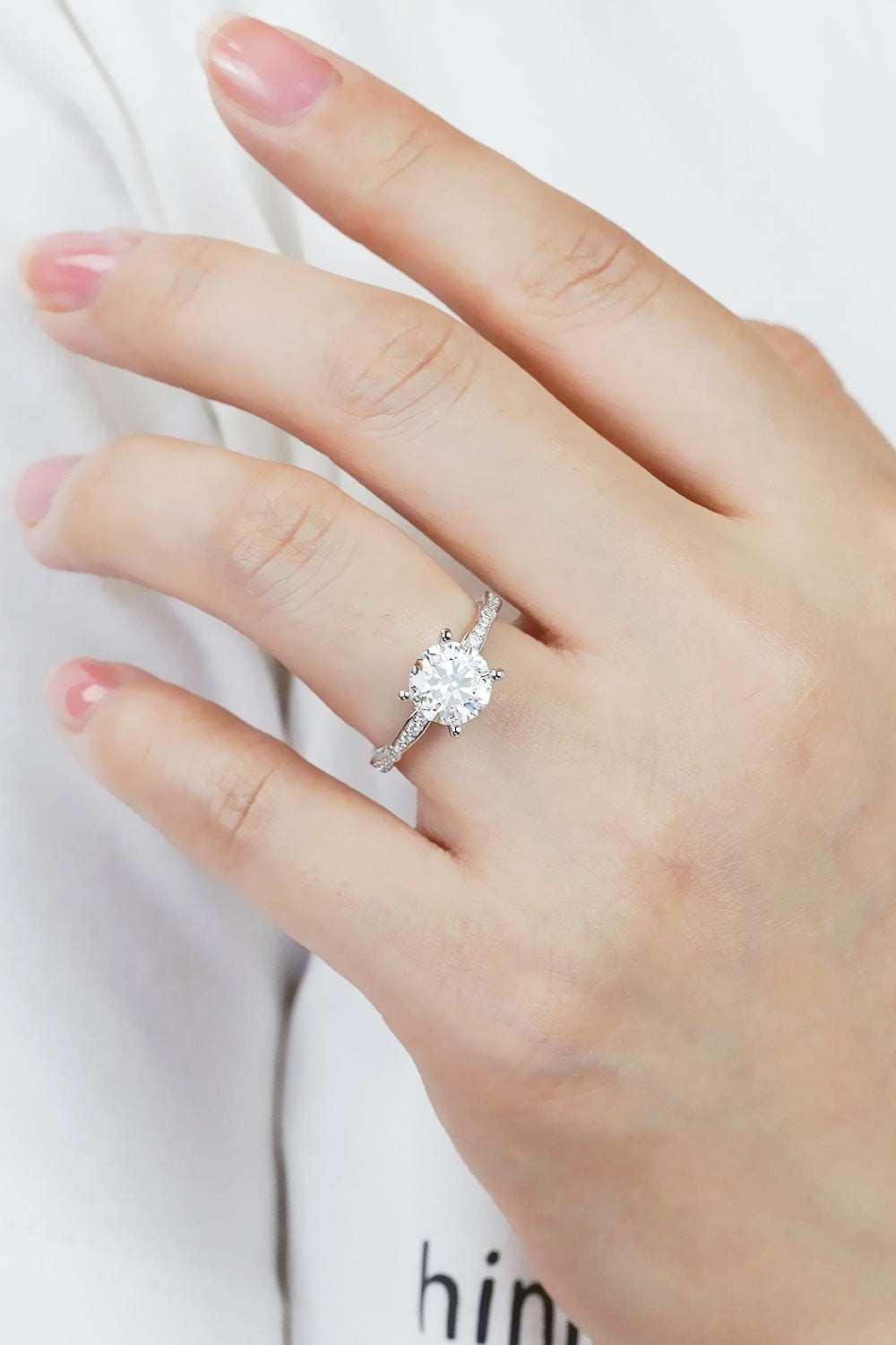 1.5 Carat Moissanite Side Stone Ring Carauana Store