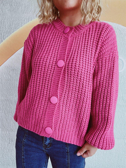 Button Up Long Sleeve Cardigan Carauana Store