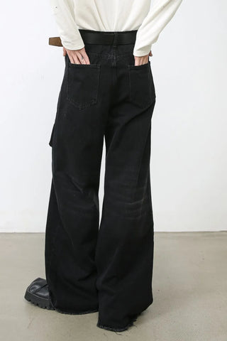Men's Wide Leg Jeans with Pockets