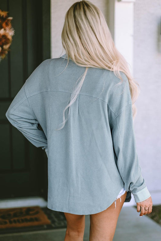 Button Down Drop Shoulder Jacket Carauana Store