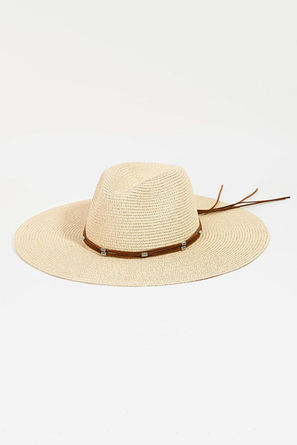Fame Rope Strap Wide Brim Weave Hat Carauana Store