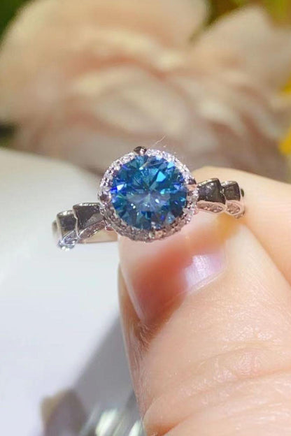 925 Sterling Silver 1 Carat Moissanite Cluster Ring Carauana Store