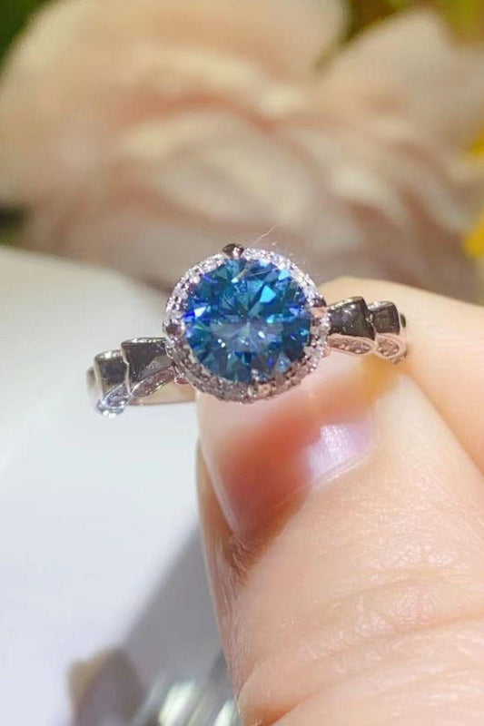 925 Sterling Silver 1 Carat Moissanite Cluster Ring Carauana Store
