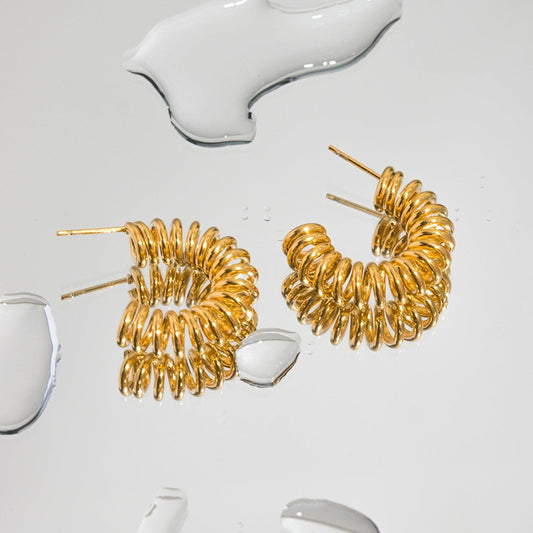 18K Gold-Plated Stainless Steel C-Hoop Earrings Carauana Store