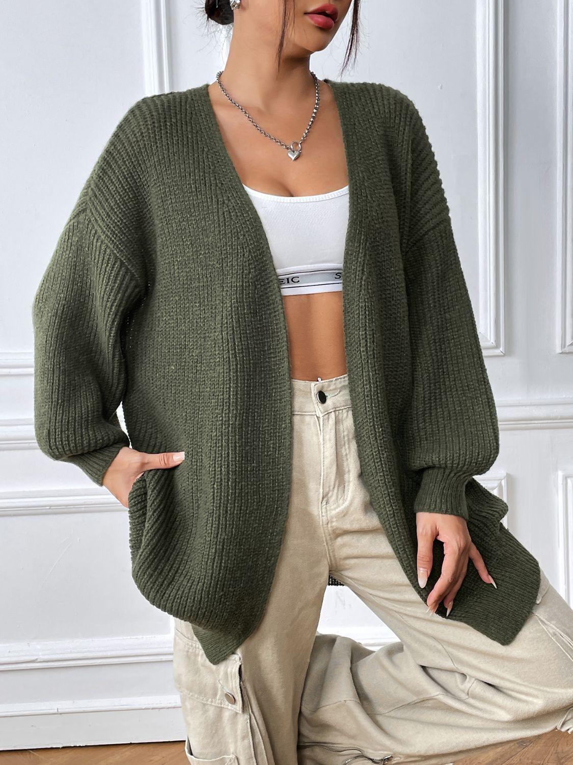Open Front Long Sleeve Cardigan Carauana Store