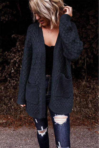 Open Front Dropped Shoulder Cardigan with Pockets Carauana Store