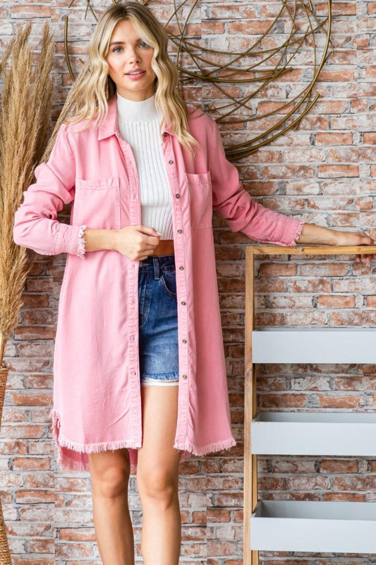 Veveret Button-Up Shirt Dress Carauana Store