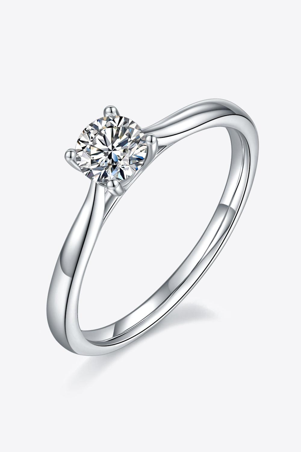 Moissanite 925 Sterling Silver Solitaire Ring Carauana Store