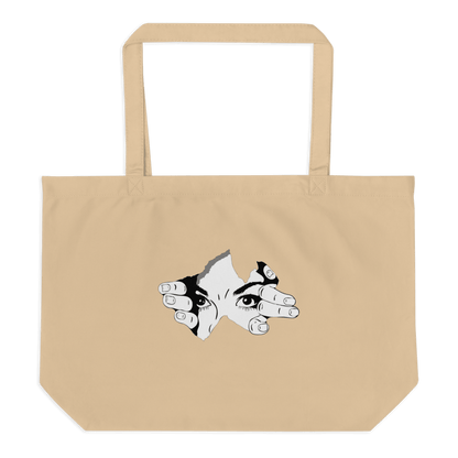 CARAUANA Large organic tote Bag Biege