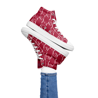 womens-high-top-canvas-shoes-RED